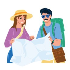 tourist-map-research-man-and-woman-couple-vector